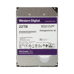 Harddisk til CCTV-optager 22TB SATA III 3.5 tommer 7200 omdr./min Cache 512MB AllFrame AI 24/7 WESTERN DIGITAL HDD-WD221PURP