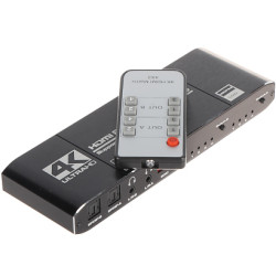 4x2 HDMI Mátrix Kapcsoló 4K UHD 60Hz HDR HDCP 2.2 IR Távirányító Audio Extractor Toslink Jack Pawonik HDMI-SW-4/2-MATRIX