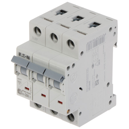 三相微型断路器 50A C型 6kA S303 DIN导轨 TS-35 模块化 EATON HN-C50/3
