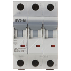 3상 차단기 50A C특성 6kA 설치용 퓨즈 S303 DIN 레일 TS-35 모듈형 EATON HN-C50/3