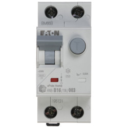 单相剩余电流动作断路器 AC型 30mA 16A B型曲线 DIN导轨 RCBO 1P+N 6kA 模块 EATON HNB-B16/1N/003