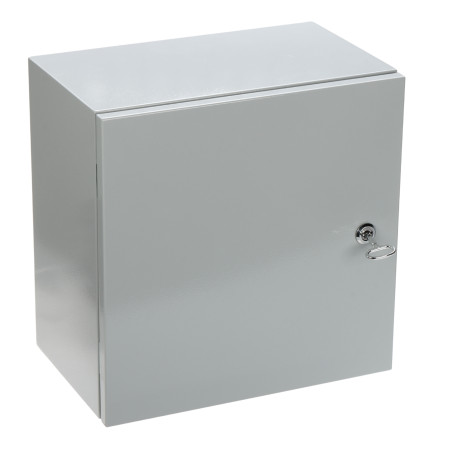 Hermetická oceľová skriňa IP66 IK10 Vonkajšia montážna skrinka 255x400x400mm Montážna doska sivá Delta HOC-404025