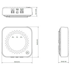 Kablet LPG propangasdetektor til alarmsystem 12V DC sirene WISUALARM / DAHUA HY-GB40A