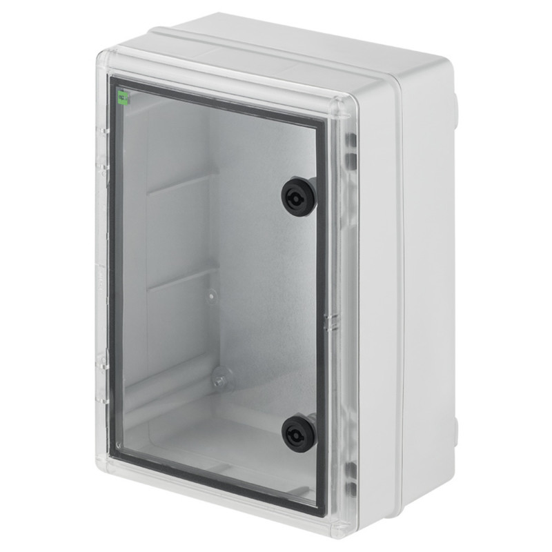 Hermeetiline korpus IP65 IK08 paigalduskarp terasplaadiga 252x352x142mm hall RAL7035 Elektro-Plast Nasielsk INDUSTRIAL/252X352X1
