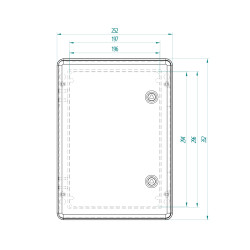 Hermetisches Gehäuse IP65 IK08 252x352x162mm mit Stahlmontageplatte grauer Außenverteilerkasten Elektro-Plast Nasielsk INDUSTRIA