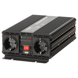 DC/AC įtampos keitiklis 12V 230V 1200W 2400W modifikuota sinusoidė USB Schuko akumuliatorinis inverteris EUROPOWER INV/12/1200/M