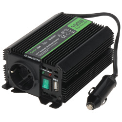 Avtomobilski napetostni pretvornik 12V na 230V 300W DC/AC modul USB 2.1A aktivno hlajenje z ventilatorjem Green Cell INVGC06-GC