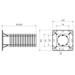 Elektromos szerelődoboz homlokzati hőszigeteléshez 50-200mm süllyesztett szigetelő doboz KOPOS KEZ-KB