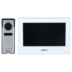 ハイブリッドWi-Fi 4線式ビデオドアホンキット 7インチタッチスクリーン IP66 IR P2P DMSSモバイルアプリ DAHUA KTH01
