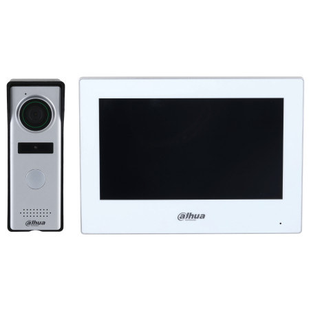 Hybrides WLAN Video Türsprechanlagen Set 4-Draht 7 Zoll Touchscreen IP66 IR P2P DMSS Mobile App DAHUA KTH01