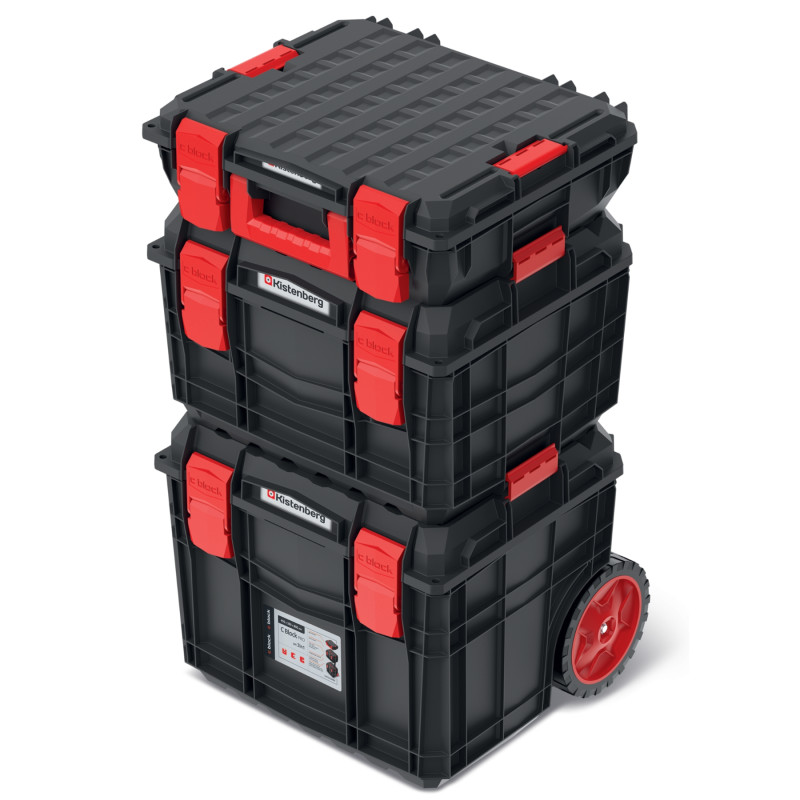 Set di cassette portautensili sistema modulare officina mobile IP55 ruote robuste manico telescopico Kistenberg KXCS454080