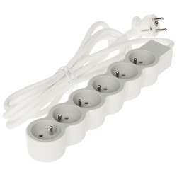 Pikendusjuhe 6 pistikupesa 3m 3680W 16A valge-hall vastupidav ohutu kontorisse ja koju maandusega LEGRAND LE-049494