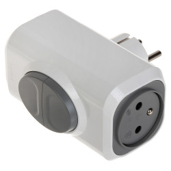Adaptor priză dublu cu ejector de ștecăr 2x2P+P 16A 3680W priză de perete orizontală LEGRAND LE-50637