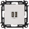 Valena Lifeシリーズ 2.4A 5V USBデュアル充電コンセント 埋込型 ホワイト スマートフォン・タブレット用 LEGRAND LE-753112