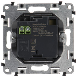 Διπλή πρίζα φόρτισης USB 2.4A 5V χωνευτή λευκή για τηλέφωνο tablet σειρά Valena Life αξεσουάρ LEGRAND LE-753112