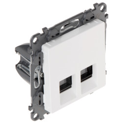Dvostruka RJ-45 završna utičnica kat. 5e podžbukna bijela LAN Ethernet bez alata za kutiju 60mm LEGRAND LE-753141