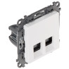 Dobbelt RJ-45 slutdåse kat. 5e planforsænket hvid LAN Ethernet værktøjsfri til 60mm dåse LEGRAND LE-753141
