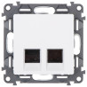 Dobbelt RJ-45 slutdåse kat. 5e planforsænket hvid LAN Ethernet værktøjsfri til 60mm dåse LEGRAND LE-753141