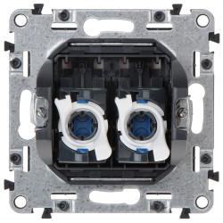 Double RJ-45 terminal socket Cat. 5e flush-mounted white LAN Ethernet tool-free for 60mm box LEGRAND LE-753141