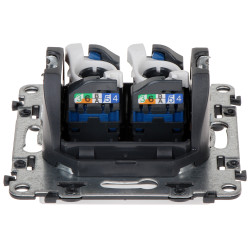 Double RJ-45 terminal socket Cat. 5e flush-mounted white LAN Ethernet tool-free for 60mm box LEGRAND LE-753141