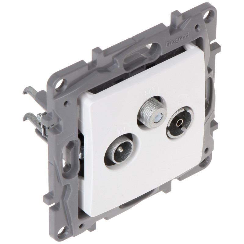 Niloe flush mounted R-TV-SAT terminal socket white with claw mechanism electrical equipment LEGRAND LE-764565