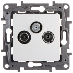 Niloe R-TV-SAT slututtag infällt vitt med klor elinstallationsmaterial LEGRAND LE-764565