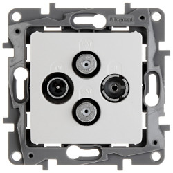 Niloe R-TV + 2xSAT 매립형 단말 소켓 화이트 위성 안테나 액세서리 LEGRAND LE-764566