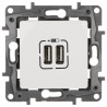 Tomada de carregamento USB dupla 2.4A 5V para caixa de embutir branca Niloe carregamento rápido smartphone tablet LEGRAND LE-764