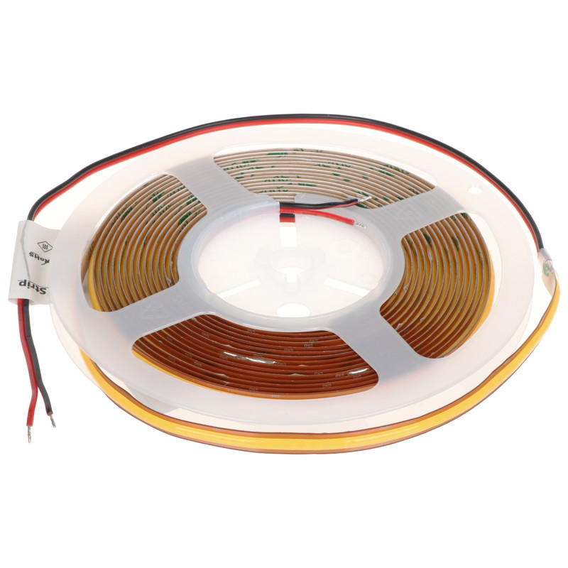 Святлодыёдная стужка COB Free Cut 12V 13W/m 3000K Цёплая белая 5м Рулон IP20 Дэкаратыўнае асвятленне інтэр'еру мэблі кухні MW Li