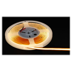 Святлодыёдная стужка COB Free Cut 12V 13W/m 3000K Цёплая белая 5м Рулон IP20 Дэкаратыўнае асвятленне інтэр'еру мэблі кухні MW Li