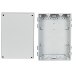 IP55 露出型ジャンクションボックス ケーブルグランド8個付き ABS樹脂製 グレー 303x214x123mm Elektro-Plast LUX-303X214/EPN