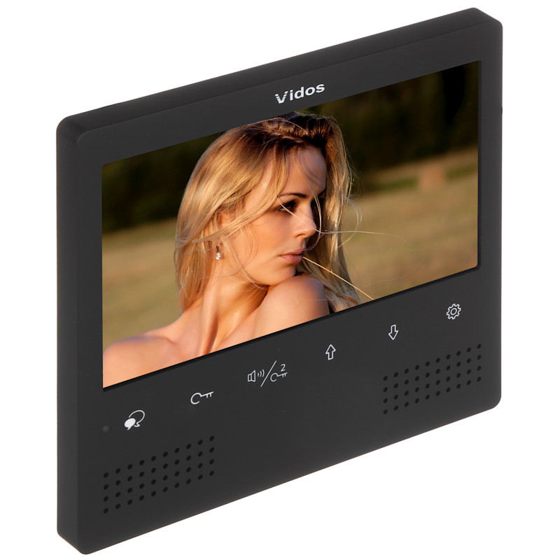Video-Innenstation 7 Zoll LCD Touchscreen 2-Draht Duo System Schwarz Freisprecheinrichtung VIDOS M1023B-2