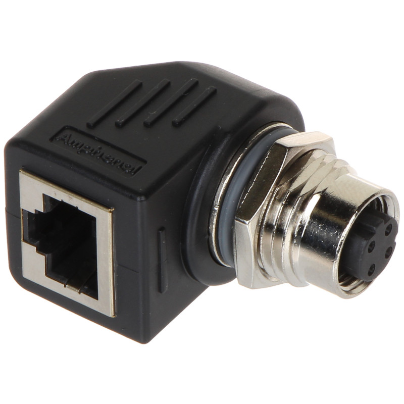 Kutni adapter RJ45 utičnica na M12 4-pinski utičnica IP68 Cat 5e metalni industrijski Ethernet LAN mrežni adapter Delta M12D-G/R