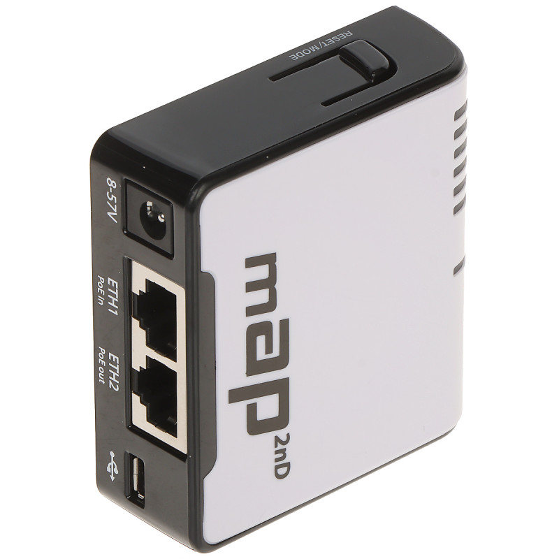 Wi-Fi 2.4GHz 300Mb/s PoE USB RouterOS mAP hozzáférési pont MikroTik MAP-2ND