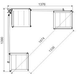 Nurgaga ballastmast WLAN DVB-T antennidele tsingitud teras 1.5m 3 segmenti tugev katuseraam DELTA MB-3/PLUS/C