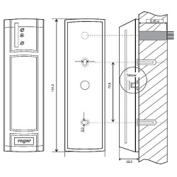 Външен RFID четец за карти и ключодържатели Unique 125kHz IP67 RS-485 Система RACS 5 Тесен корпус Черен Антисаботаж ROGER MCT12E