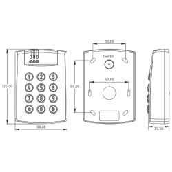 RFID Unique 125kHz nabijlezer met toetsenbord RS-485 IP67 buiten toegangscontrole RACS 5 systeem ROGER MCT64E-IO