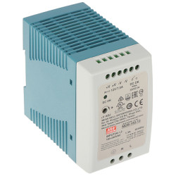 Fonte de alimentação comutada para trilho DIN 12V 7.5A 90W estabilizada para automação e CCTV Mean Well MDR-100-12