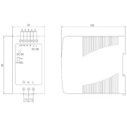 Τροφοδοτικό μεταγωγής ράγας DIN 12V 7.5A 90W σταθεροποιημένο για αυτοματισμούς και CCTV Mean Well MDR-100-12