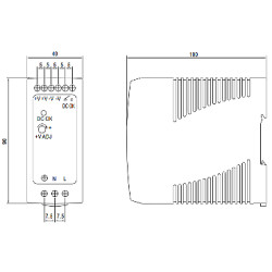 Font d'alimentació commutada per a carril DIN 12V 3.33A 40W regulació de tensió muntatge TS-35 estabilitzada professional Mean W
