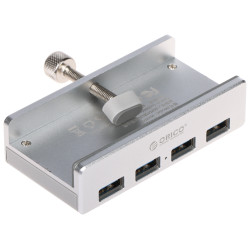 Hub USB 3.0 a 4 porte in alluminio montabile su monitor o scrivania con morsetto e trasferimento dati veloce ORICO MH4PU-SV-BP