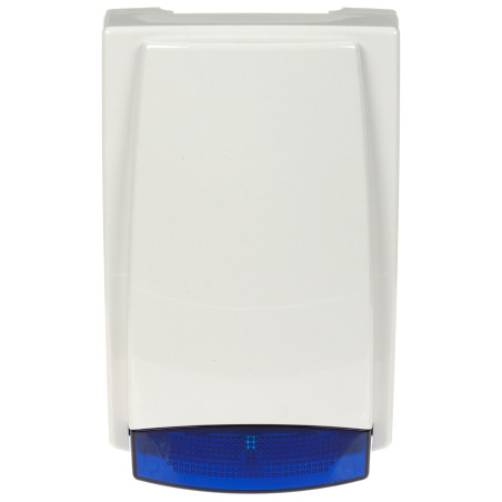 Harici optik-akustik siren bataryalı 115dB LED mavi alarm sabotaj korumalı Delta MR-100B/W