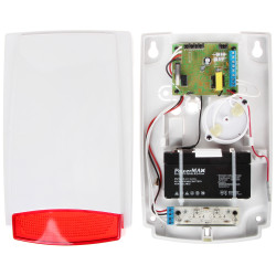 Vanjska optičko-akustička LED piezo sirena 115dB s alarmnom baterijom  MR-100R/W