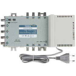 Multiswitch 5 vstupů 8 výstupů aktivní cesta pozemní TV DVB-T2 SAT třída stínění A LTE 5G TERRA MR-508