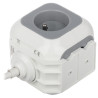 Power strip 4 sockets 2x USB 2.1A extension lead cube mount for desk vertical horizontal white-grey ORNO OR-AE-13144