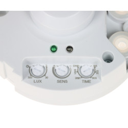 Griestu mikroviļņu kustības sensors radara 360 grādu 230V LED IP20 diapazons 8m laiks jutība kāpņu automāts ORNO OR-CR-212