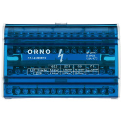 配電ブロック 端子台 4x15回路 125A 500V DINレール TH-35対応 白青 電気設備 ORNO OR-LZ-8202/15