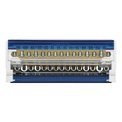 配電ブロック 端子台 4x15回路 125A 500V DINレール TH-35対応 白青 電気設備 ORNO OR-LZ-8202/15
