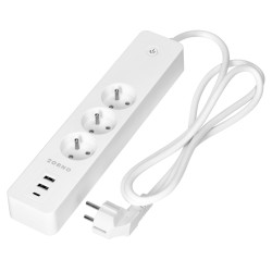 Intelligent Wi-Fi strømskinne Tuya Smart 3 stik 2xUSB 1xUSB-C energimåler tidsplan 1.8m ORNO OR-SH-17520/W
