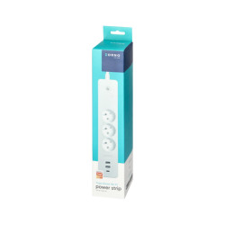 Tuya Smart Wi-Fi Smart Power Strip 3 Sockets 2xUSB 1xUSB-C Energy Meter Timer 1.8m ORNO OR-SH-17520/W